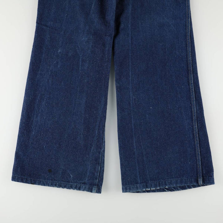 Flared denim pants, men's size W34 (approx.), vintage. cotton blue type Vintage Second Hand