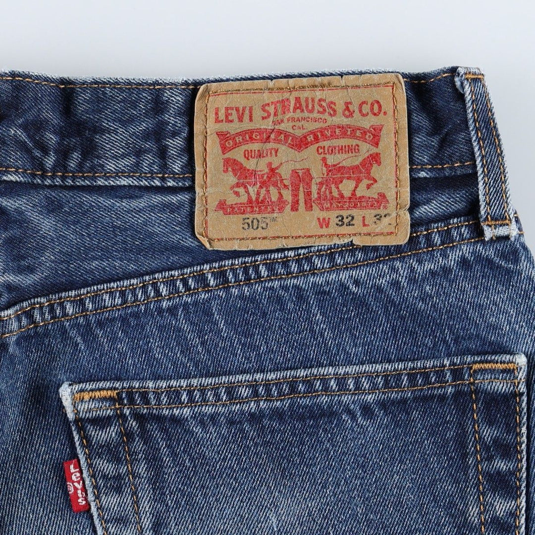 Levi's 505 tapered denim pants for men, equivalent to w32 cotton blue type Vintage Second Hand