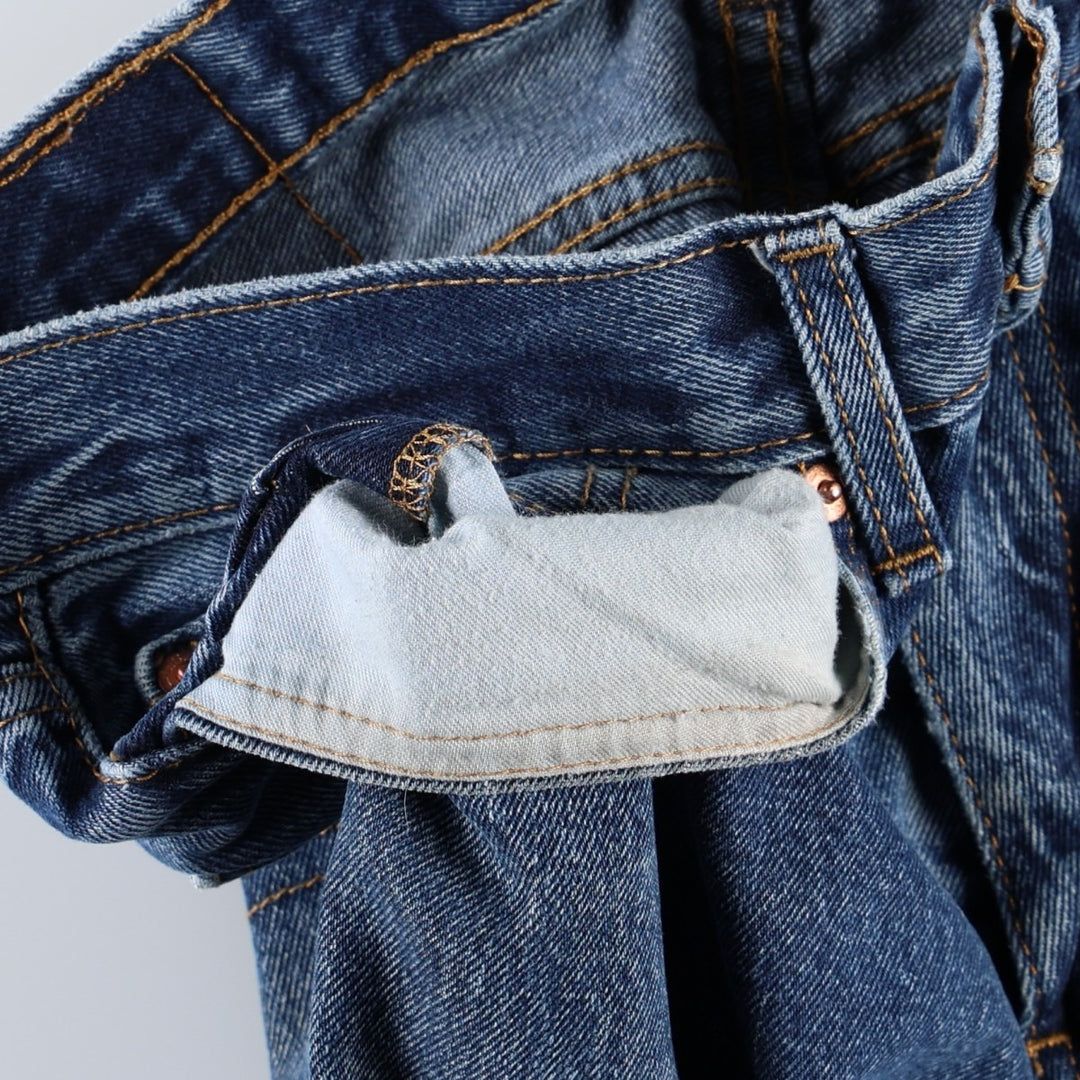 Levi's 505 tapered denim pants for men, equivalent to w32 cotton blue type Vintage Second Hand