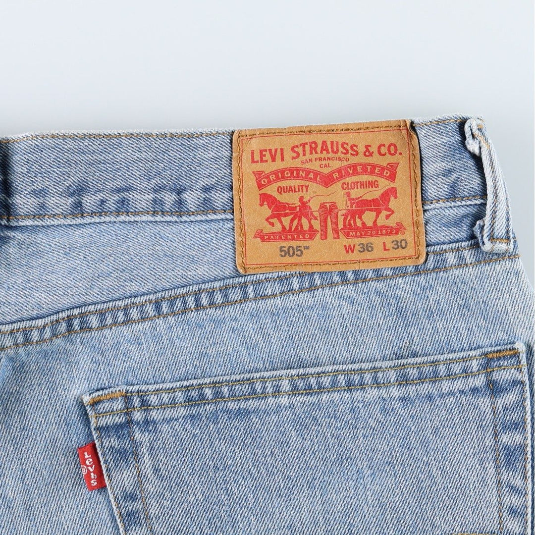 Levi's 505 tapered denim pants for men, size w37 unclear blue type Vintage Second Hand