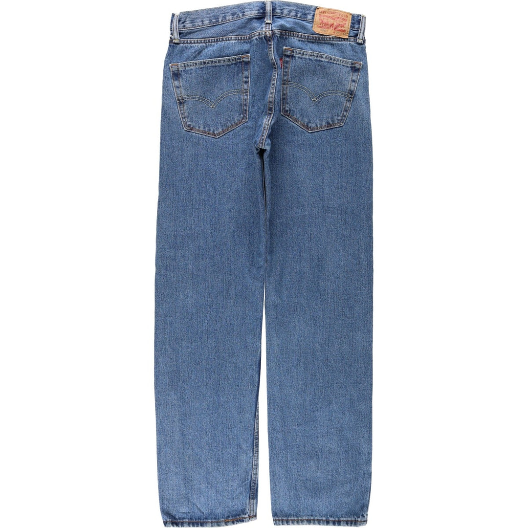 Levi's 505 tapered denim pants for men, size W34 cotton blue type Vintage Second Hand