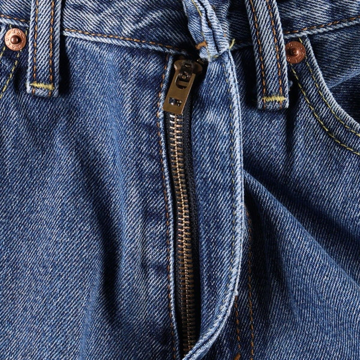 Levi's 505 tapered denim pants for men, size W34 cotton blue type Vintage Second Hand
