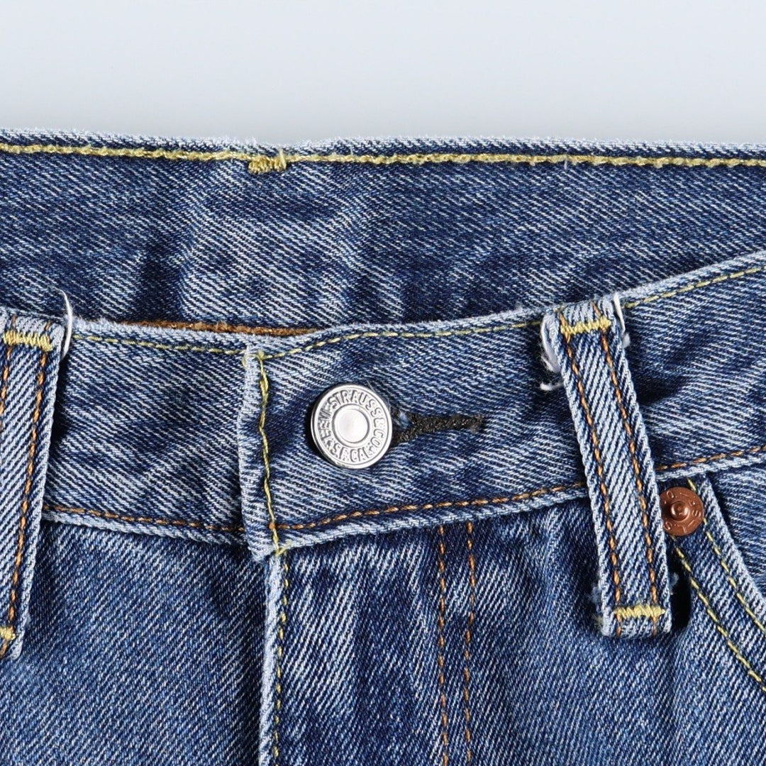 Levi's 505 tapered denim pants for men, size W34 cotton blue type Vintage Second Hand
