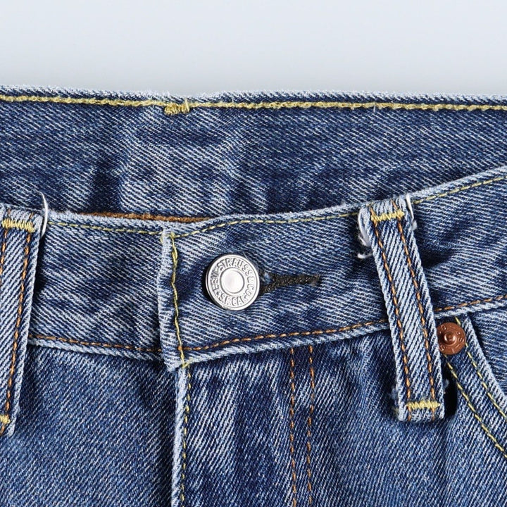 Levi's 505 tapered denim pants for men, size W34 cotton blue type Vintage Second Hand