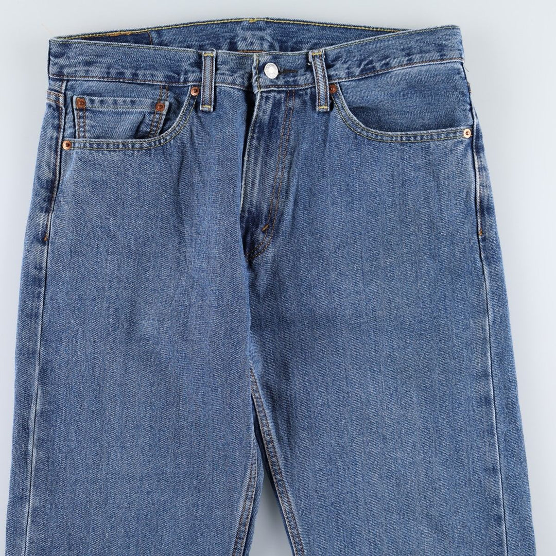 Levi's 505 tapered denim pants for men, size W34 cotton blue type Vintage Second Hand