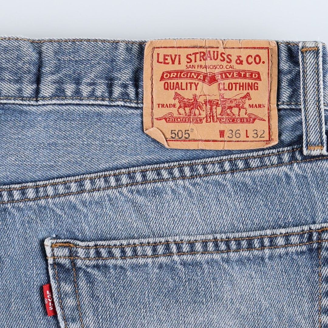 Levi's 505 Straight Fit Coupe Droit Tapered Denim Pants, Men's Size W36 (approx.) cotton blue type Vintage Second Hand