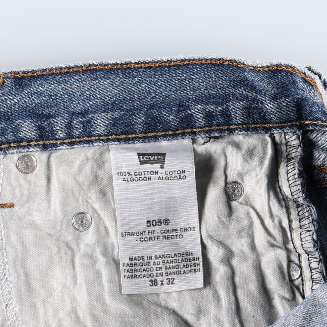 Levi's 505 Straight Fit Coupe Droit Tapered Denim Pants, Men's Size W36 (approx.) cotton blue type Vintage Second Hand