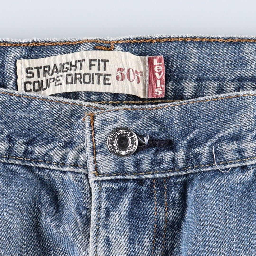 Levi's 505 Straight Fit Coupe Droit Tapered Denim Pants, Men's Size W36 (approx.) cotton blue type Vintage Second Hand
