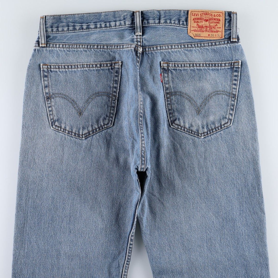 Levi's 505 Straight Fit Coupe Droit Tapered Denim Pants, Men's Size W36 (approx.) cotton blue type Vintage Second Hand