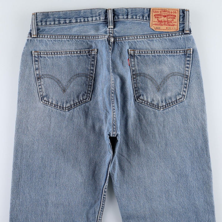 Levi's 505 Straight Fit Coupe Droit Tapered Denim Pants, Men's Size W36 (approx.) cotton blue type Vintage Second Hand