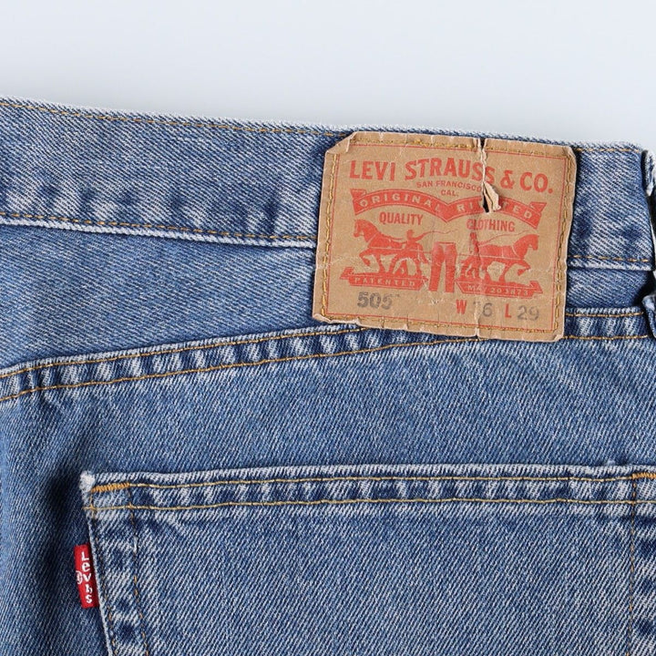 Levi's 505 tapered denim pants for men, size w38 cotton blue type Vintage Second Hand