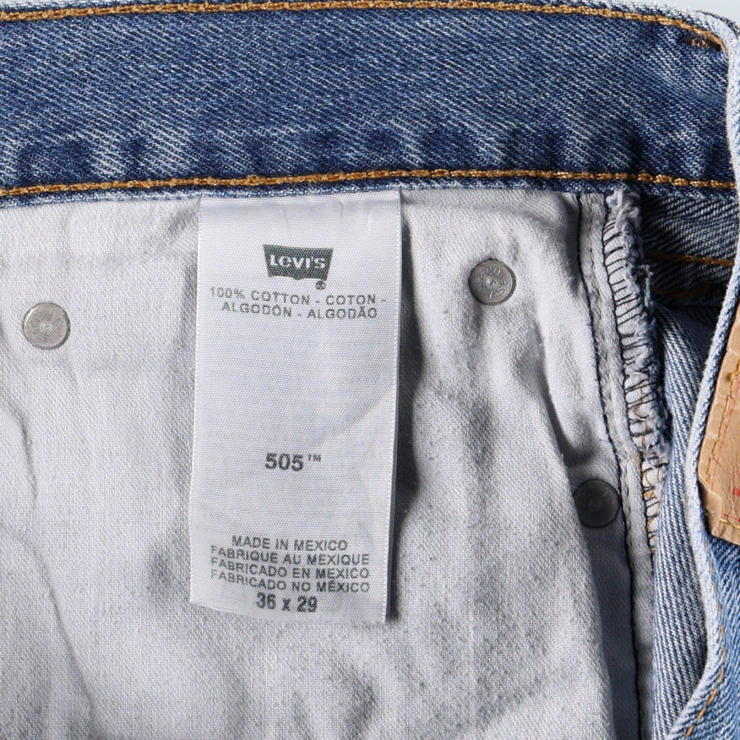 Levi's 505 tapered denim pants for men, size w38 cotton blue type Vintage Second Hand