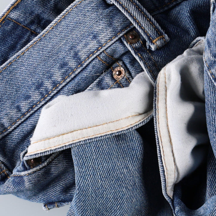 Levi's 505 tapered denim pants for men, size w38 cotton blue type Vintage Second Hand