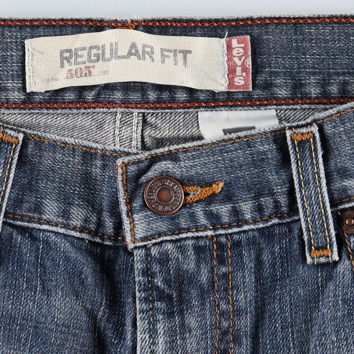 00'S Levi's 505 REGULAR FIT tapered denim pants for men, size w34 cotton blue type Vintage Second Hand
