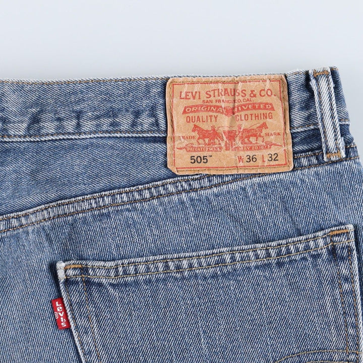 Levi's 505 tapered denim pants for men, size w36 unclear blue type Vintage Second Hand