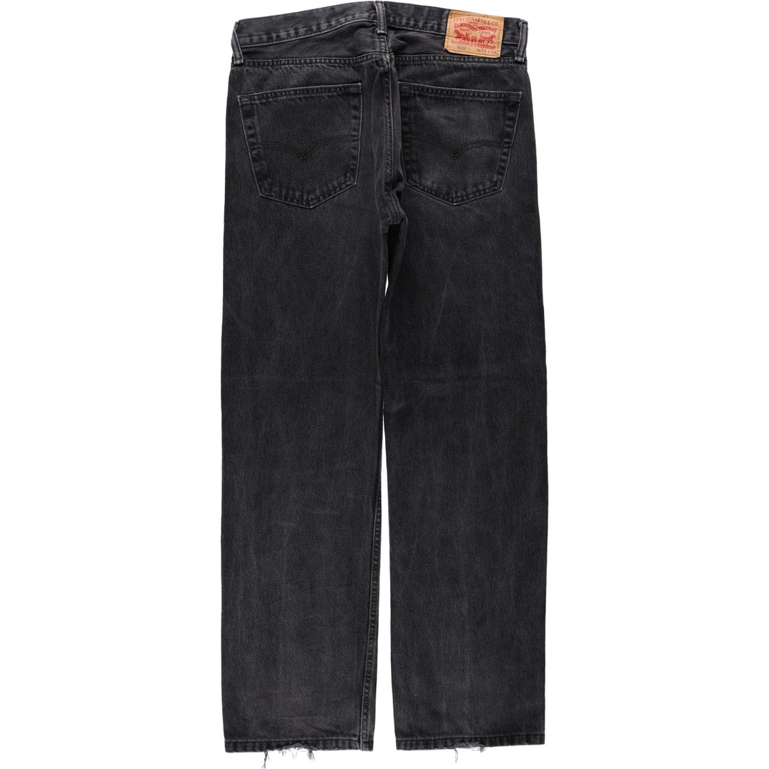 Levi's 505 Black Denim Tapered Denim Pants for Men, W34 equivalent cotton black type Vintage Second Hand