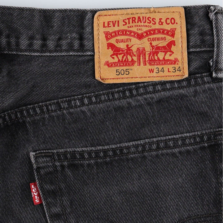 Levi's 505 Black Denim Tapered Denim Pants for Men, W34 equivalent cotton black type Vintage Second Hand