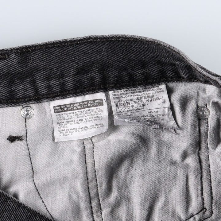 Levi's 505 Black Denim Tapered Denim Pants for Men, W34 equivalent cotton black type Vintage Second Hand