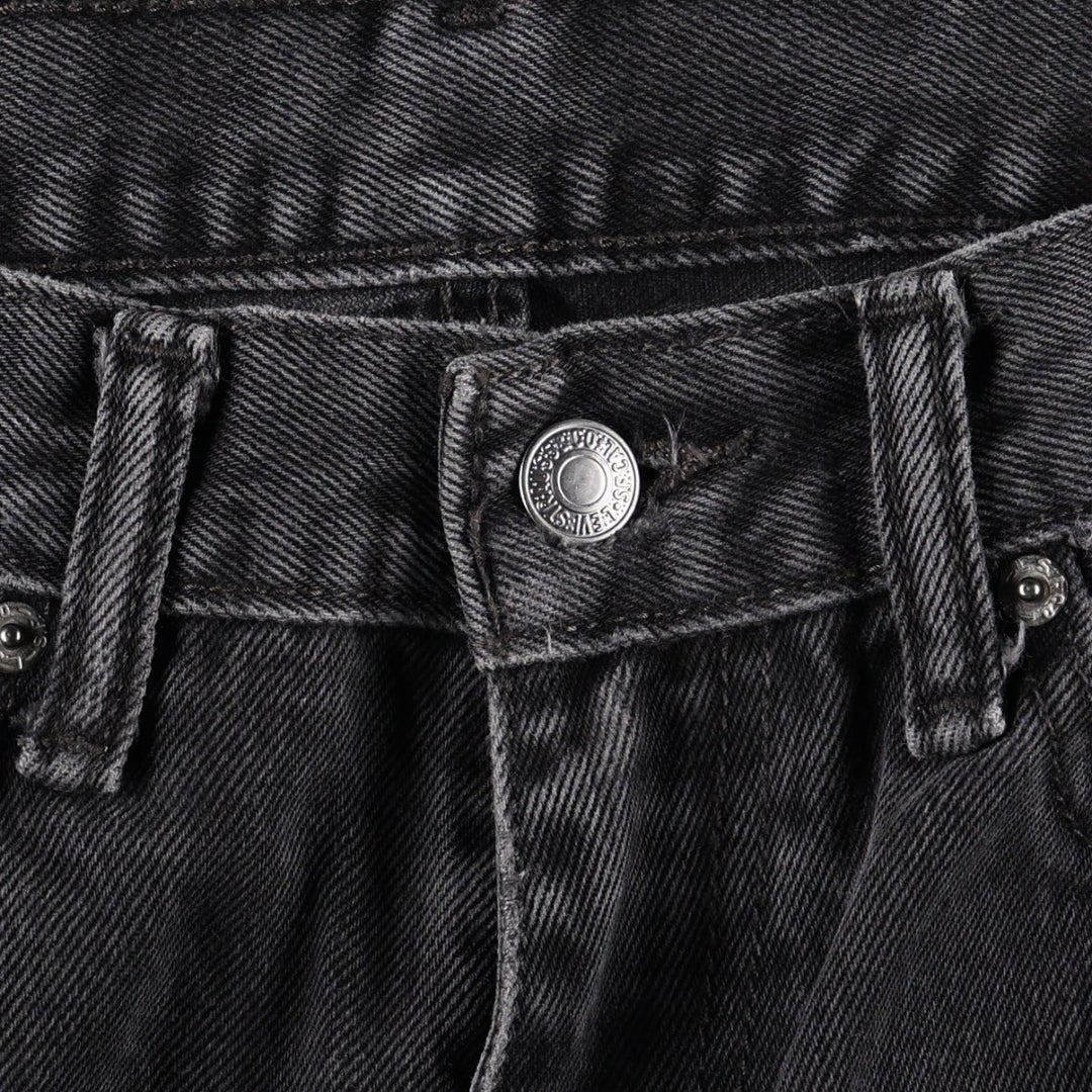 Levi's 505 Black Denim Tapered Denim Pants for Men, W34 equivalent cotton black type Vintage Second Hand