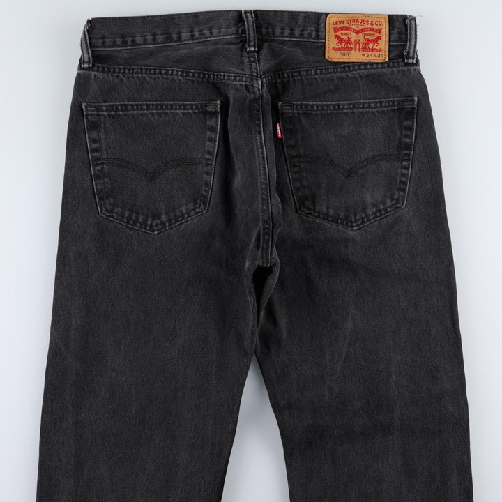 Levi's 505 Black Denim Tapered Denim Pants for Men, W34 equivalent cotton black type Vintage Second Hand
