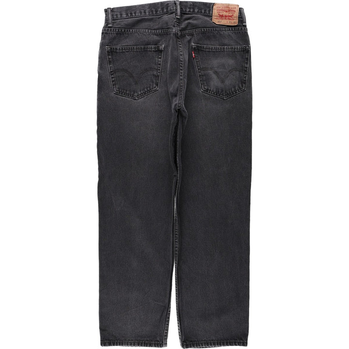 Levi's 550 Relaxed Fit Tapered Denim Pants, Black, Men's, Size 36 cotton black type Vintage Second Hand