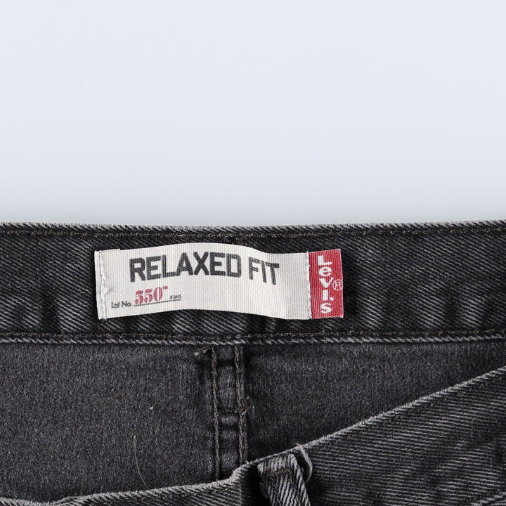 Levi's 550 Relaxed Fit Tapered Denim Pants, Black, Men's, Size 36 cotton black type Vintage Second Hand