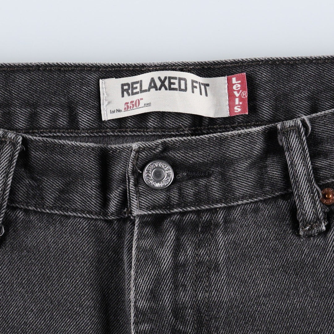 Levi's 550 Relaxed Fit Tapered Denim Pants, Black, Men's, Size 36 cotton black type Vintage Second Hand