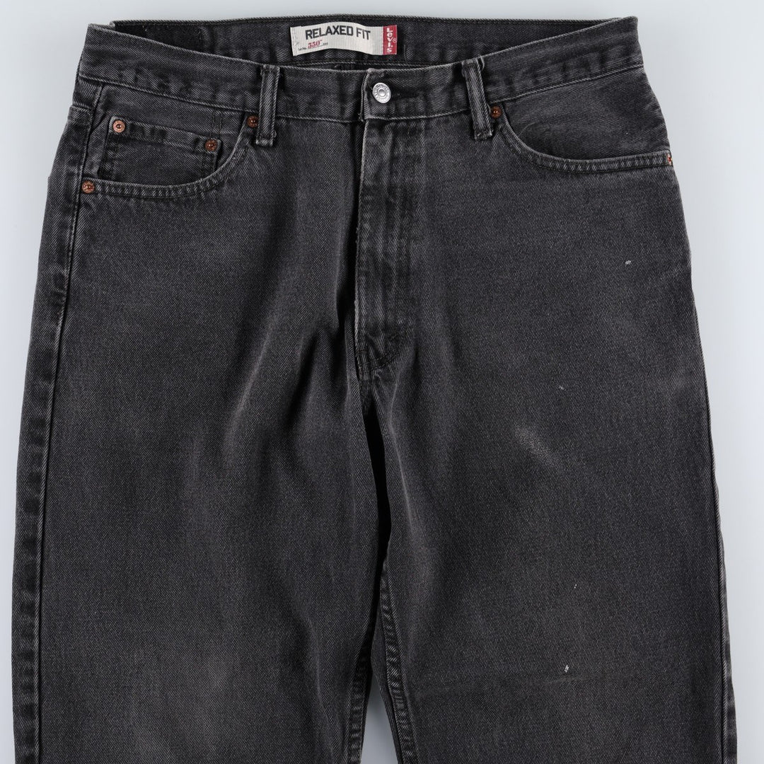 Levi's 550 Relaxed Fit Tapered Denim Pants, Black, Men's, Size 36 cotton black type Vintage Second Hand