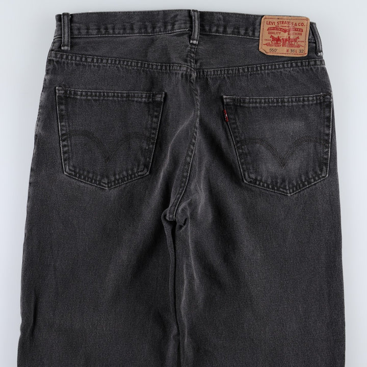 Levi's 550 Relaxed Fit Tapered Denim Pants, Black, Men's, Size 36 cotton black type Vintage Second Hand