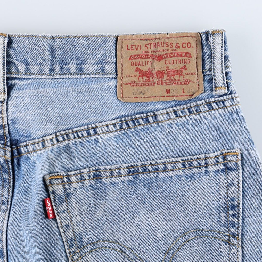 Levi's 550 Relaxed Fit Tapered Denim Pants for Men, W34 equivalent cotton blue type Vintage Second Hand