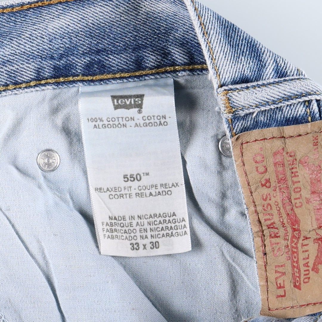 Levi's 550 Relaxed Fit Tapered Denim Pants for Men, W34 equivalent cotton blue type Vintage Second Hand