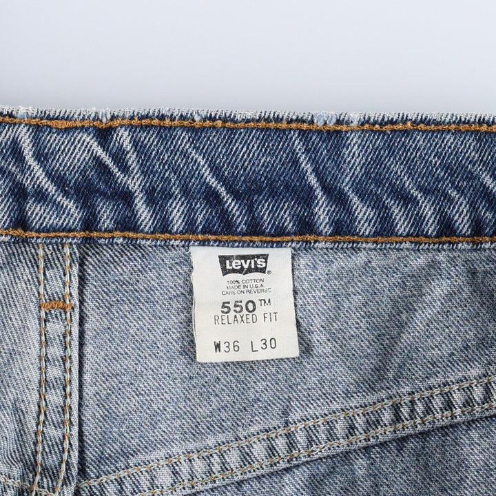 1990'S Levi's 560 Relaxed Fit Orange Tab Tapered Denim Pants, Made in USA, Men's W35 (approx.), Vintage cotton blue type Vintage Second Hand