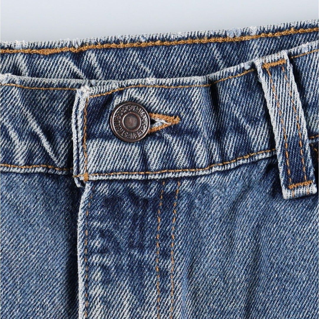 1990'S Levi's 560 Relaxed Fit Orange Tab Tapered Denim Pants, Made in USA, Men's W35 (approx.), Vintage cotton blue type Vintage Second Hand