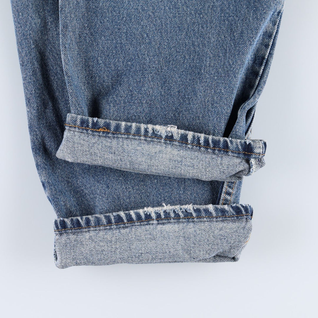 1990'S Levi's 560 Relaxed Fit Orange Tab Tapered Denim Pants, Made in USA, Men's W35 (approx.), Vintage cotton blue type Vintage Second Hand