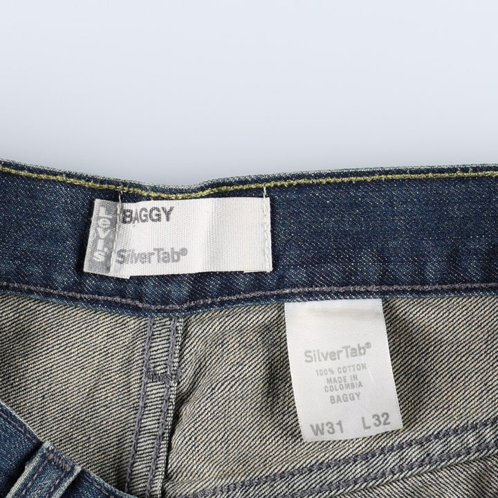 00'S Levi's SILVER TAB BAGGY tapered denim pants for men, size w31 cotton blue type Vintage Second Hand
