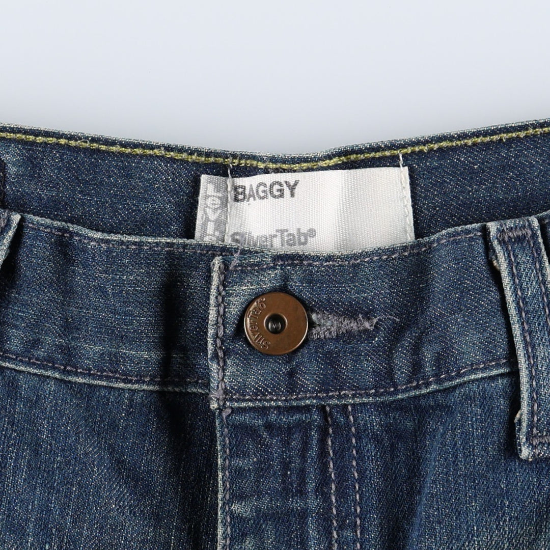 00'S Levi's SILVER TAB BAGGY tapered denim pants for men, size w31 cotton blue type Vintage Second Hand