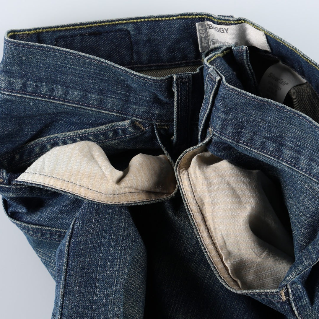 00'S Levi's SILVER TAB BAGGY tapered denim pants for men, size w31 cotton blue type Vintage Second Hand