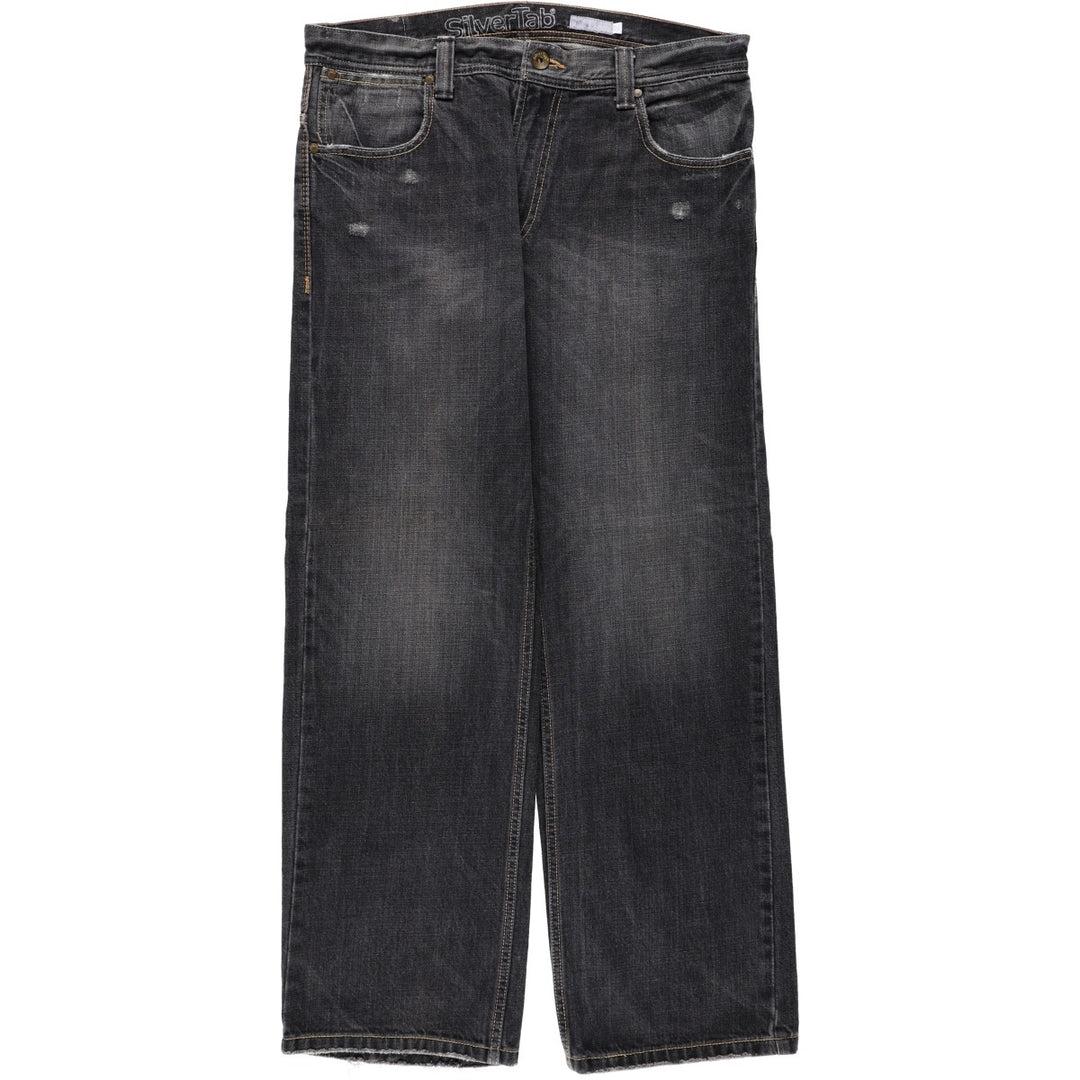 2000'S Levi's SILVER TAB Loose Black Denim Tapered Jeans, Men's W37 (approx.) cotton gray type Vintage Second Hand