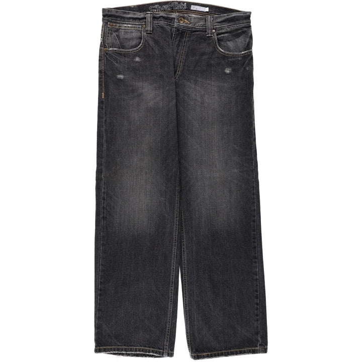 2000'S Levi's SILVER TAB Loose Black Denim Tapered Jeans, Men's W37 (approx.) cotton gray type Vintage Second Hand