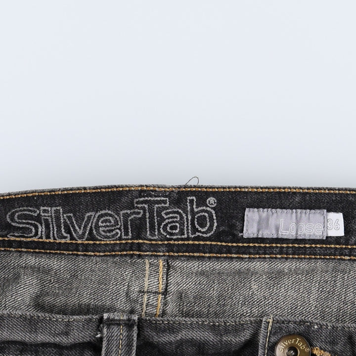 2000'S Levi's SILVER TAB Loose Black Denim Tapered Jeans, Men's W37 (approx.) cotton gray type Vintage Second Hand