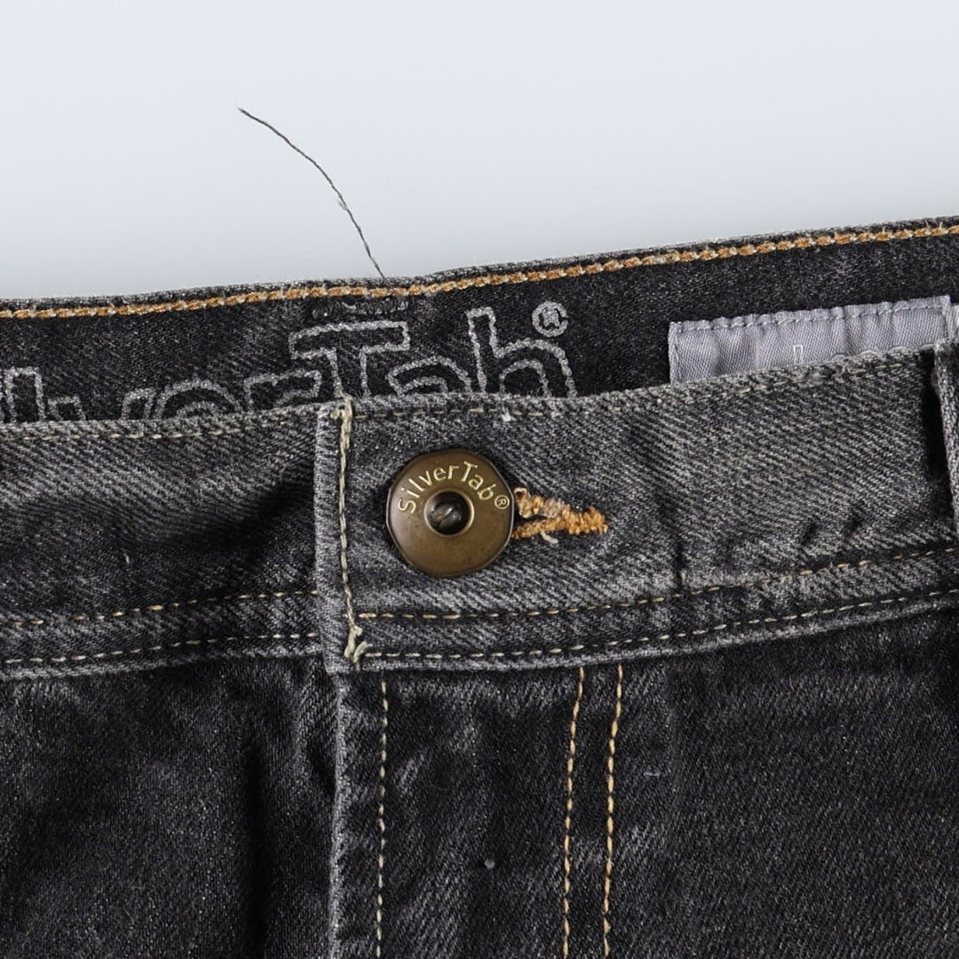2000'S Levi's SILVER TAB Loose Black Denim Tapered Jeans, Men's W37 (approx.) cotton gray type Vintage Second Hand