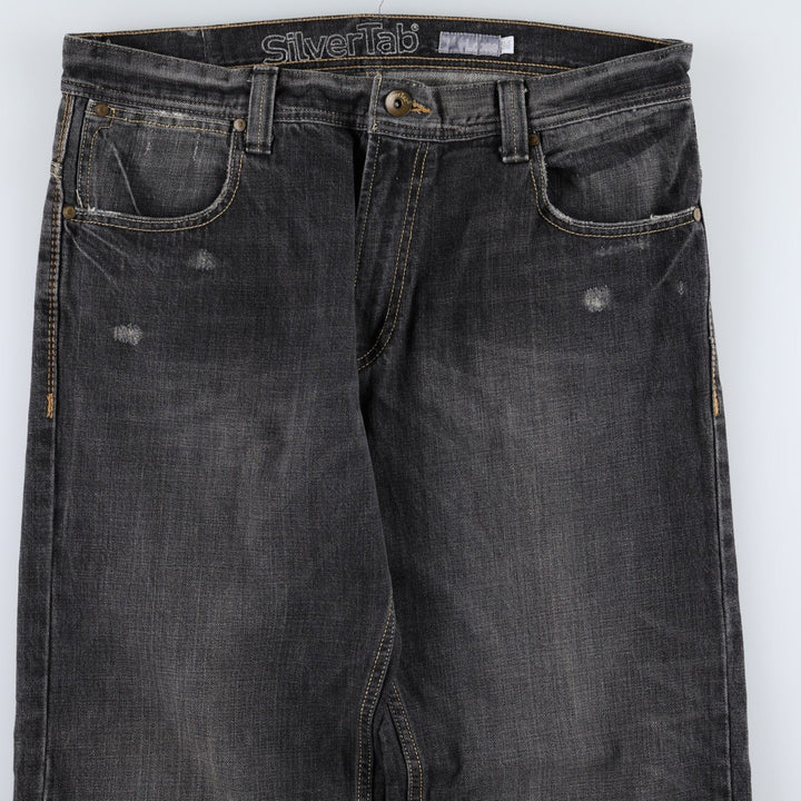 2000'S Levi's SILVER TAB Loose Black Denim Tapered Jeans, Men's W37 (approx.) cotton gray type Vintage Second Hand