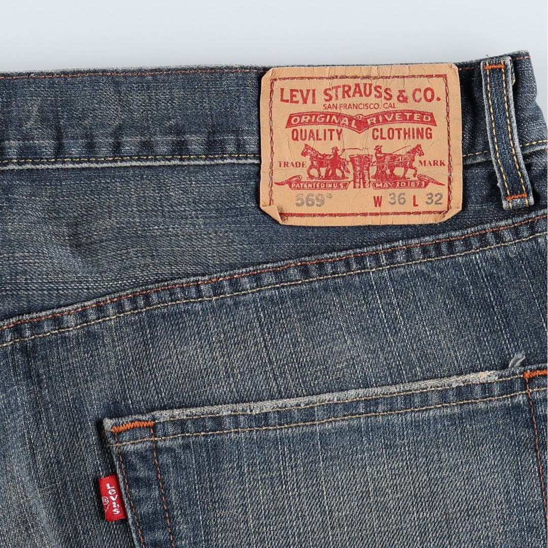 2000'S Levi's 569 Loose Straight Denim Pants, Men's W37 (approx.) cotton Navy blue Vintage Second Hand