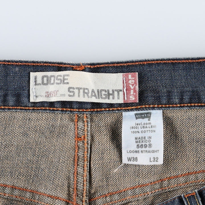 2000'S Levi's 569 Loose Straight Denim Pants, Men's W37 (approx.) cotton Navy blue Vintage Second Hand