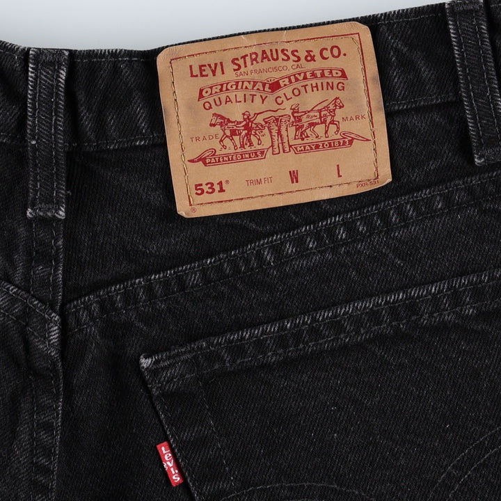 1990'S Levi's 59531-0260 TRIM FIT Black Denim Tapered Jeans, Made in Canada, Men's W32 (approx.), Vintage. cotton black type Vintage Second Hand