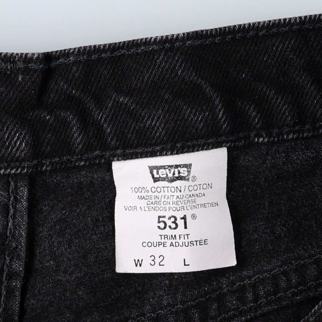 1990'S Levi's 59531-0260 TRIM FIT Black Denim Tapered Jeans, Made in Canada, Men's W32 (approx.), Vintage. cotton black type Vintage Second Hand