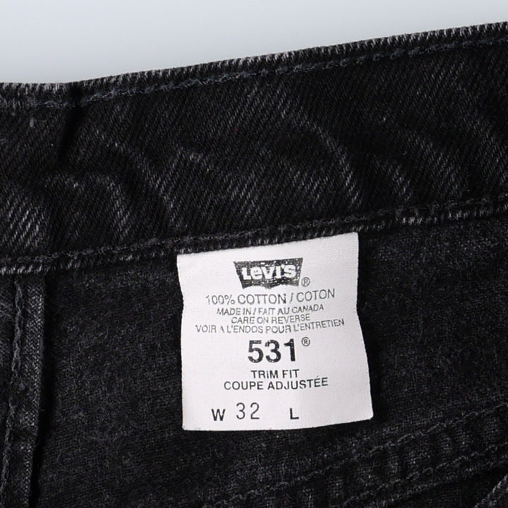1990'S Levi's 59531-0260 TRIM FIT Black Denim Tapered Jeans, Made in Canada, Men's W32 (approx.), Vintage. cotton black type Vintage Second Hand