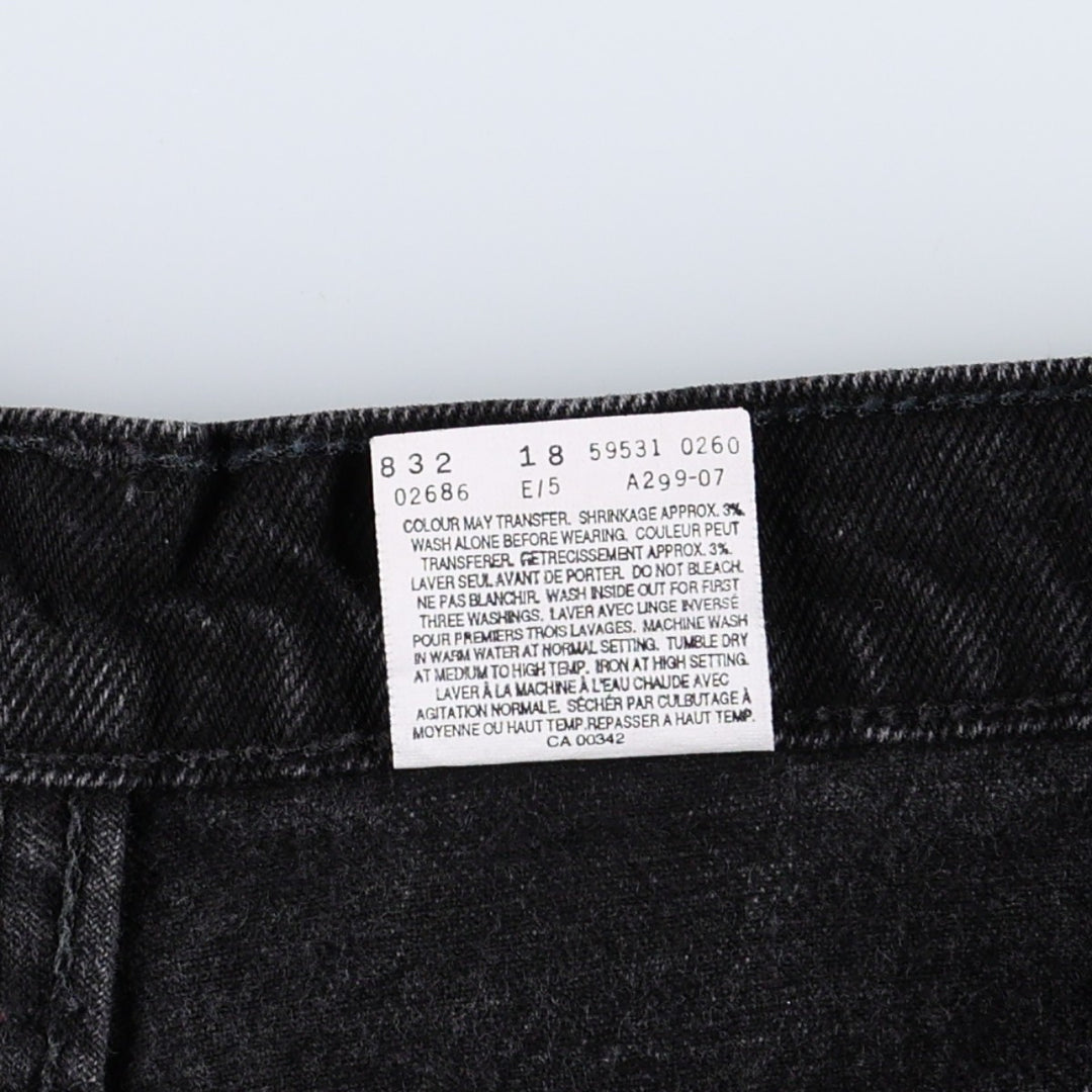 1990'S Levi's 59531-0260 TRIM FIT Black Denim Tapered Jeans, Made in Canada, Men's W32 (approx.), Vintage. cotton black type Vintage Second Hand