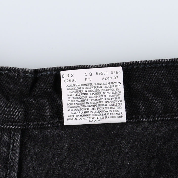 1990'S Levi's 59531-0260 TRIM FIT Black Denim Tapered Jeans, Made in Canada, Men's W32 (approx.), Vintage. cotton black type Vintage Second Hand