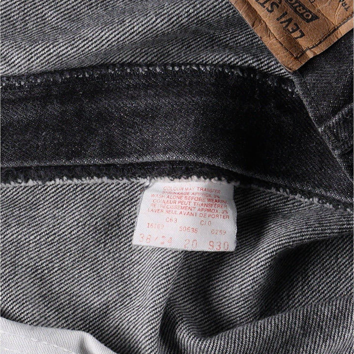Levi's black denim tapered jeans, made in Canada, men's size W37 (approx.). cotton black type Vintage Second Hand